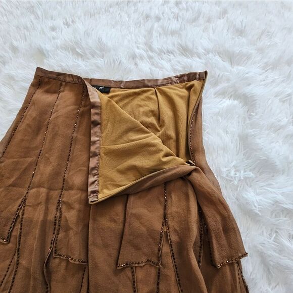 SHE'S 100% Silk size medium 90's vintage skirt - Picture 4 of 11